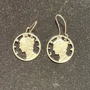 Vintage mercury silver dime earrings